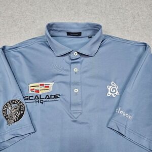 Turtleson Polo Shirt Mens Large Performance Lightweight Blue Golf‎ Stretch